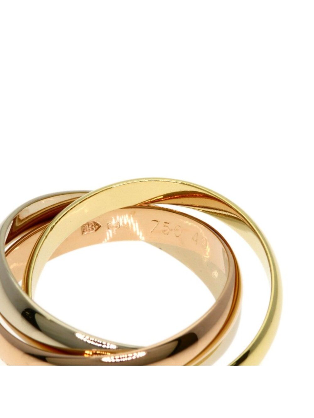 Cartier Trinity 49 Ring 18k Yellow Gold 18k Pink White - Picture 7 of 8